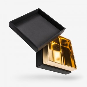 Proiectare personalizată cutii de cadouri de ambalaj din carton negru, ambalate cu panglică